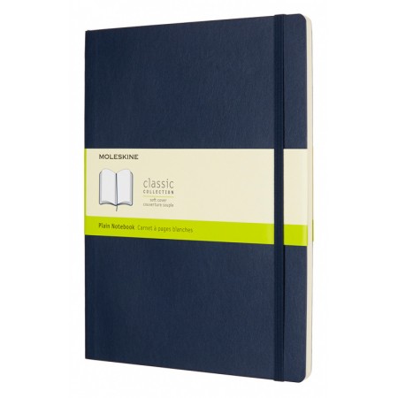 Блокнот Moleskine CLASSIC SOFT QP623B20 XLarge 190х250мм 192стр. нелинованный мягкая обложка синий сапфир