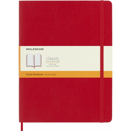 Блокнот Moleskine CLASSIC SOFT QP621F2 XLarge 190х250мм 192стр. линейка мягкая обложка красный