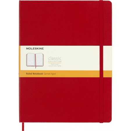 Блокнот Moleskine CLASSIC QP090F2 XLarge 190х250мм 192стр. линейка твердая обложка красный