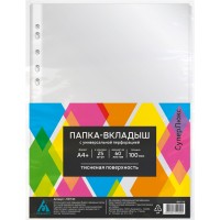 Папка-вкладыш Бюрократ СуперЛюкс -100T/25 тисненые А4+ 100мкм (упак.:25шт)