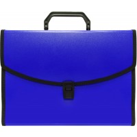 Портфель Бюрократ -BPP6LBLUE 6 отдел. A4 с окантовкой пластик 0.7мм синий