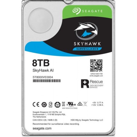 Жесткий диск Seagate Original SATA-III 8TB ST8000VE0004 Video SkyHawkAI 512E (7200rpm) 256Mb 3.5"