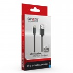 Кабель Ginzzu GC-501B USB (m)-Lightning (m) 1м черный