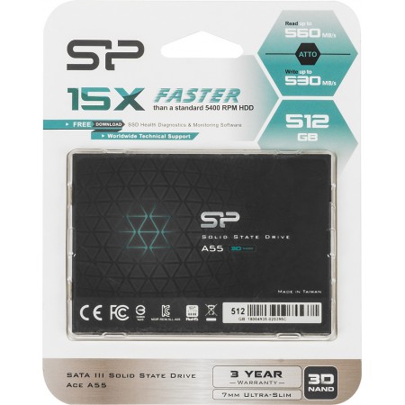 Накопитель SSD Silicon Power SATA-III 512GB SP512GBSS3A55S25 Ace A55 2.5"