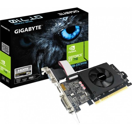 Видеокарта Gigabyte PCI-E GV-N710D5-2GIL NVIDIA GeForce GT 710 2Gb 64bit GDDR5 954/5010 DVIx1 HDMIx1 CRTx1 HDCP Ret low profile