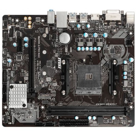 Материнская плата MSI B450M-A PRO MAX Soc-AM4 AMD B450 2xDDR4 mATX AC`97 8ch(7.1) GbLAN RAID+DVI+HDMI