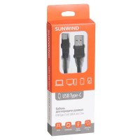 Кабель SunWind USB (m)-USB Type-C (m) 1.5м черный блистер