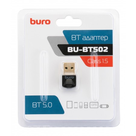 Адаптер USB Buro BU-BT502 BT5.0+EDR class 1.5 20м черный