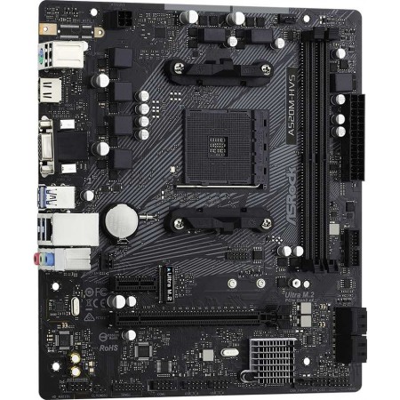 Материнская плата Asrock A520M-HVS Soc-AM4 AMD A520 2xDDR4 mATX AC`97 8ch(7.1) GbLAN RAID+VGA+HDMI