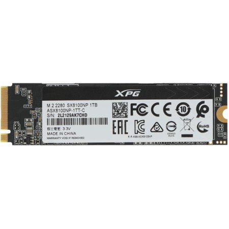 Накопитель SSD A-Data PCIe 3.0 x4 1TB ASX8100NP-1TT-C XPG SX8100 M.2 2280