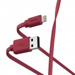 Кабель Hama 00187233 USB (m)-Lightning (m) 1м красный плоский