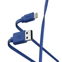 Кабель Hama 00187232 USB (m)-Lightning (m) 1м синий плоский