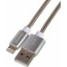 Кабель USB (m)-Lightning (m) 1м серебристый