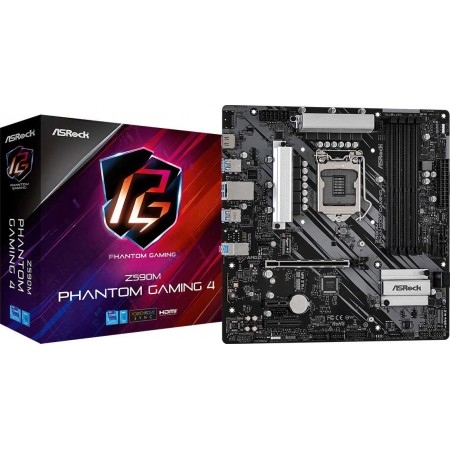 Материнская плата Asrock Z590M PHANTOM GAMING 4 Soc-1200 Intel Z590 4xDDR4 mATX AC`97 8ch(7.1) GbLAN RAID+HDMI