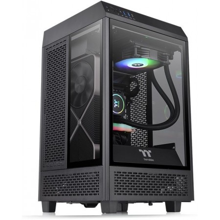 Корпус Thermaltake The Tower 100 черный без БП miniITX 1x120mm 3x140mm 2xUSB3.0 audio bott PSU