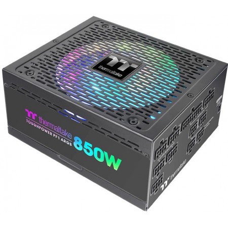 Блок питания Thermaltake ATX 850W Toughpower PF1 ARGB 80+ platinum 24pin APFC 140mm fan color LED 12xSATA Cab Manag RTL