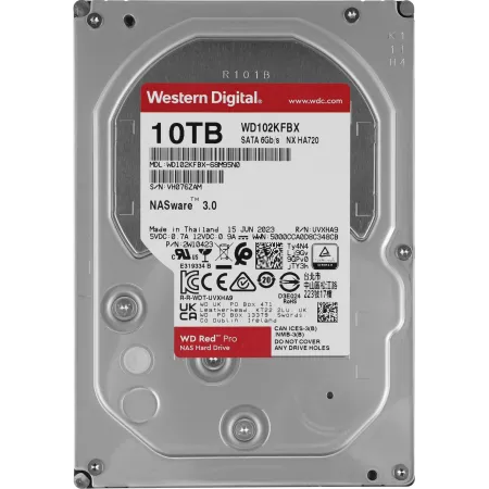 Жесткий диск WD SATA-III 10Tb WD102KFBX NAS Red Pro (7200rpm) 256Mb 3.5"