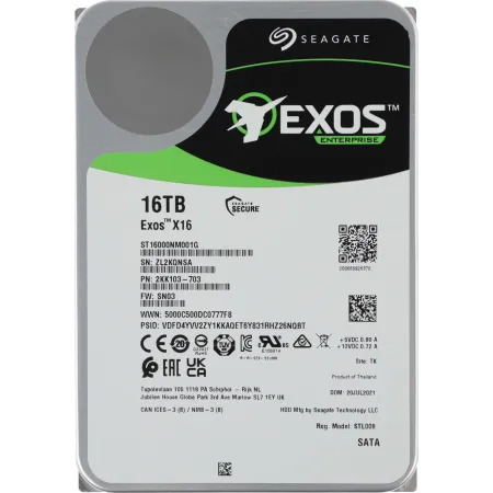 Жесткий диск Seagate SATA-III 16Tb ST16000NM001G Server Exos X16 512E (7200rpm) 256Mb 3.5"