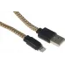 Кабель Gal 2637 USB (m)-Lightning (m) 1м золотистый плоский