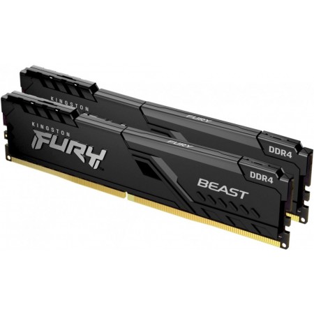 Память DDR4 2x16Gb 3733MHz Kingston KF437C19BB1K2/32 Fury Beast Black RTL Gaming PC4-29800 CL19 DIMM 288-pin 1.35В kit dual rank с радиатором Ret