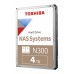 Жесткий диск Toshiba Original SATA-III 4Tb HDWG440UZSVA NAS N300 (7200rpm) 256Mb 3.5" Bulk