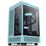 Корпус Thermaltake The Tower 100 Turquoise голубой без БП miniITX 1x120mm 3x140mm 2xUSB3.0 audio bott PSU