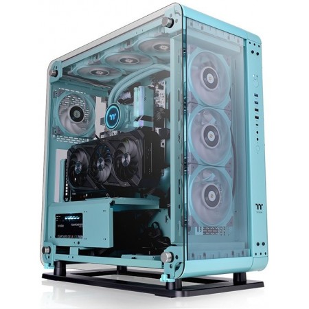 Корпус Thermaltake Core P6 TG Turquoise без БП ATX 10x120mm 6x140mm 2xUSB2.0 2xUSB3.0 audio bott PSU