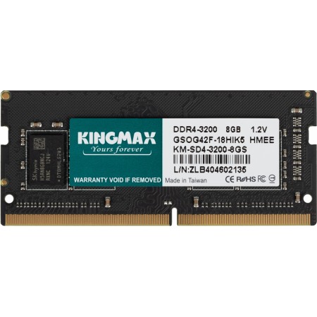 Память DDR4 8Gb 3200MHz Kingmax KM-SD4-3200-8GS RTL PC4-25600 CL22 SO-DIMM 260-pin 1.2В dual rank Ret