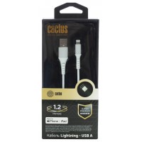 Кабель Cactus CS-LG.USB.A-1.2 USB (m)-Lightning (m) 1.2м белый блистер