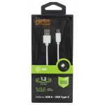 Кабель Cactus CS-USB.A.USB.C-1.2 USB (m)-USB Type-C (m) 1.2м белый блистер