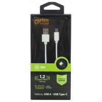 Кабель Cactus CS-USB.A.USB.C-1.2 USB (m)-USB Type-C (m) 1.2м белый блистер