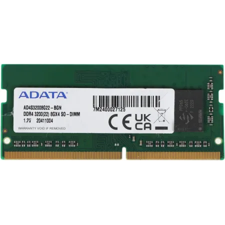 Память DDR4 8Gb 3200MHz A-Data AD4S32008G22-BGN OEM PC4-25600 CL22 SO-DIMM 260-pin 1.2В single rank OEM