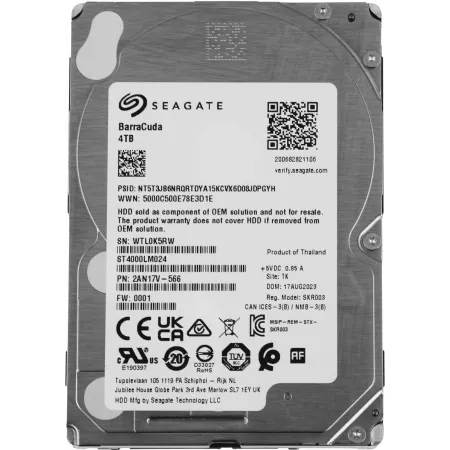 Жесткий диск Seagate SATA-III 4TB ST4000LM024 Desktop Barracuda 4KN (5400rpm) 128Mb 2.5"