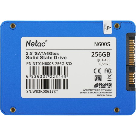 Накопитель SSD Netac SATA-III 256GB NT01N600S-256G-S3X N600S 2.5"