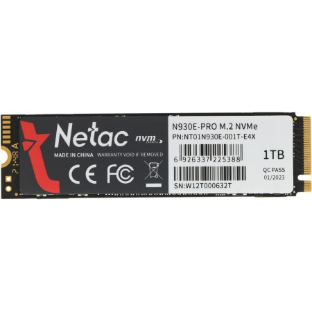 Накопитель SSD Netac PCIe 3.0 x4 1TB NT01N930E-001T-E4X N930E Pro M.2 2280