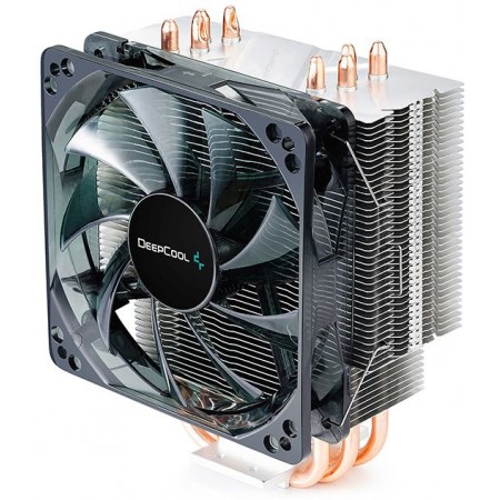 Устройство охлаждения(кулер) Deepcool Gammaxx 400 Blue Basic Soc-AM5/AM4/1151/1200/1700 черный 4-pin 18-30dB Al+Cu 130W 640gr Ret (DP-MCH4-GMX400P-BL)