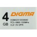 Память DDR3 4GB 1333MHz Digma DGMAD31333004D RTL PC3-10600 CL9 DIMM 240-pin 1.35В dual rank Ret