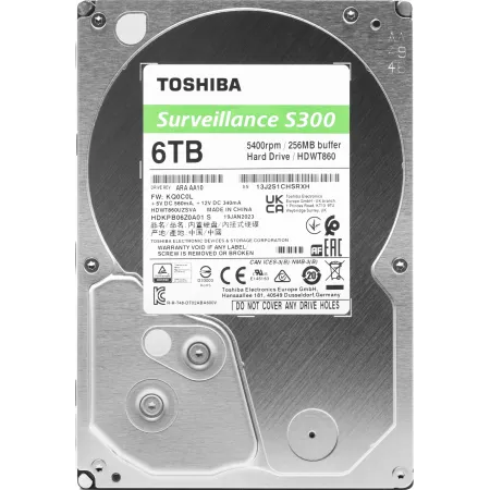 Жесткий диск Toshiba SATA-III 6Tb HDWT860UZSVA Surveillance S300 (5400rpm) 256Mb 3.5"