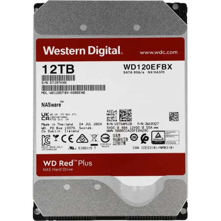 Жесткий диск WD SATA-III 12Tb WD120EFBX NAS Red Plus (7200rpm) 256Mb 3.5"