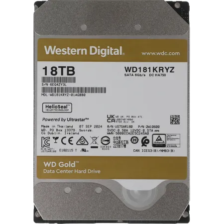 Жесткий диск WD SATA-III 18TB WD181KRYZ Server Gold 512E (7200rpm) 512Mb 3.5"