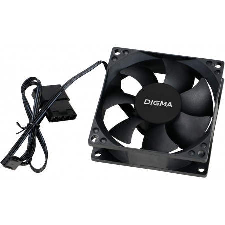 Вентилятор для корпуса Digma DFAN-80 80х80x25 черный 3-pin 4-pin (Molex) 23дБ Ret