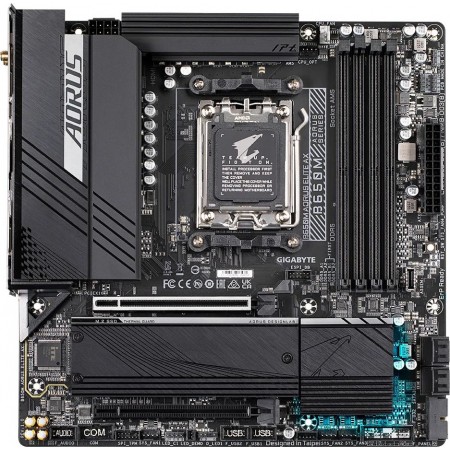 Материнская плата Gigabyte B650M AORUS ELITE AX SocketAM5 AMD B650 4xDDR5 mATX AC`97 8ch(7.1) 2.5Gg RAID+HDMI+DP