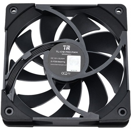 Вентилятор для корпуса Thermalright TL-C12 Pro 120х120x25 черный 4-pin 29.6дБ (TL-C12-PRO) Ret