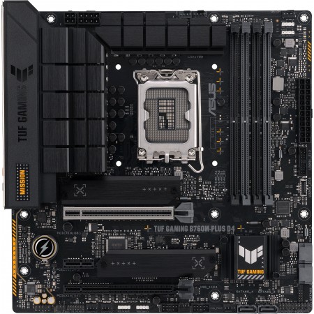 Материнская плата Asus TUF GAMING B760M-PLUS D4 Soc-1700 Intel B760 4xDDR4 mATX AC`97 8ch(7.1) 2.5Gg RAID+HDMI+DP