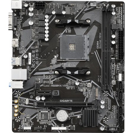 Материнская плата Gigabyte A520M K V2 Soc-AM4 AMD A520 2xDDR4 mATX AC`97 8ch(7.1) GbLAN RAID+VGA+HDMI