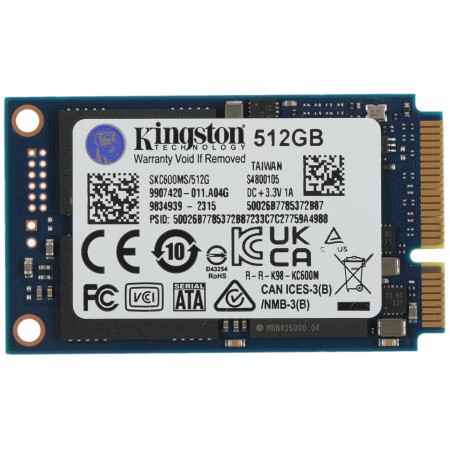 Накопитель SSD Kingston mSATA 512Gb SKC600MS/512G KC600 mSATA