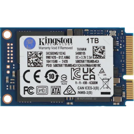 Накопитель SSD Kingston mSATA 1Tb SKC600MS/1024G KC600 mSATA