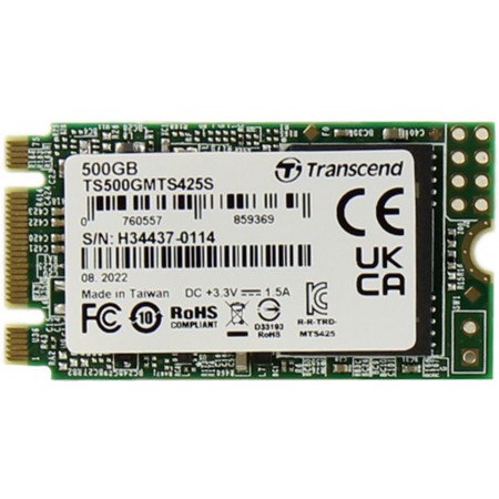 Накопитель SSD Transcend SATA-III 500GB TS500GMTS425S 425S M.2 2242 0.3 DWPD