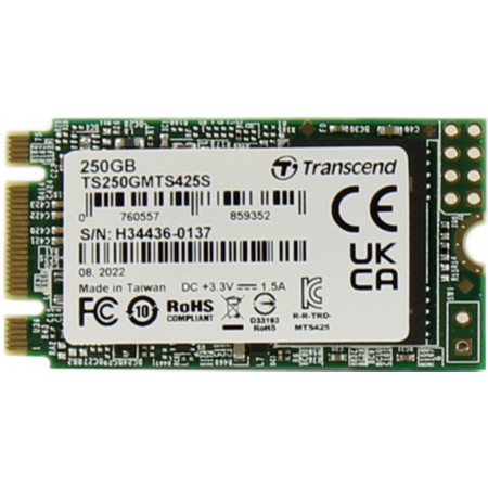 Накопитель SSD Transcend SATA-III 250GB TS250GMTS425S 425S M.2 2242 0.3 DWPD