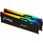 Память DDR5 2x16Gb 5200MHz Kingston KF552C40BBAK2-32 Fury Beast RGB RTL Gaming PC5-41600 CL40 DIMM 288-pin 1.25В single rank с радиатором Ret